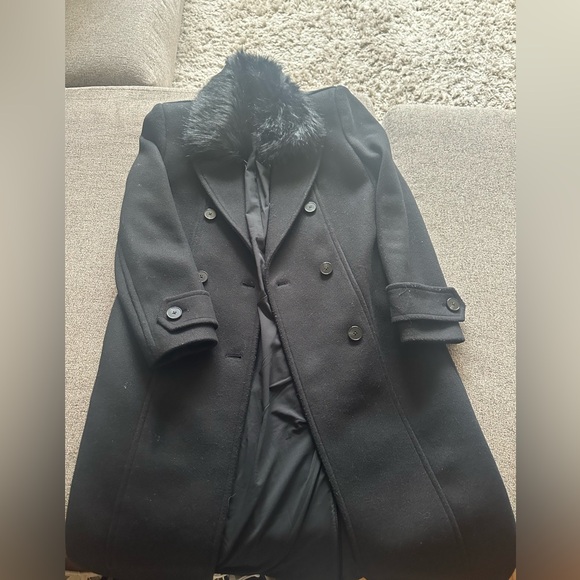 Express pea coat with fur collar - Picture 1 of 8